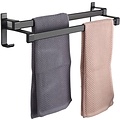 Igoods Igoods handdoekrek dubbele stang zonder boren - handdoekrek badkamer - handdoekhouder - handdoekstang - 60CM