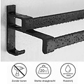 Igoods Igoods handdoekrek dubbele stang zonder boren - handdoekrek badkamer - handdoekhouder - handdoekstang - 60CM