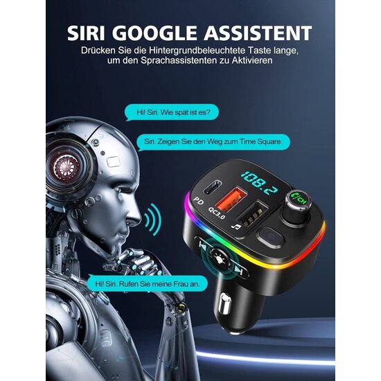 Igoods Igoods FM Transmitter - Bluetooth Transmitter Auto - Bluetooth Receiver - MP3 Speler - Handsfree Bellen - USB 3.0 - Bluetooth 5.0 - T25