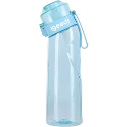 Igoods Drinkfles - Geurfles - Sportfles - Waterfles Met Smaak - Smaak Op Basis Van Geur - 650ML - BPA Vrij - Inclusief 7 Smaken - Blauw