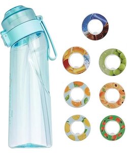 Igoods Drinkfles - Geurfles - Sportfles - Waterfles Met Smaak - Smaak Op Basis Van Geur - 650ML - BPA Vrij - Inclusief 7 Smaken - Blauw