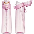 Igoods Igoods Drinkfles - Geurfles - Sportfles - Waterfles Met Smaak - Smaak Op Basis Van Geur - 650ML - BPA Vrij - Inclusief 7 Smaken - Roze