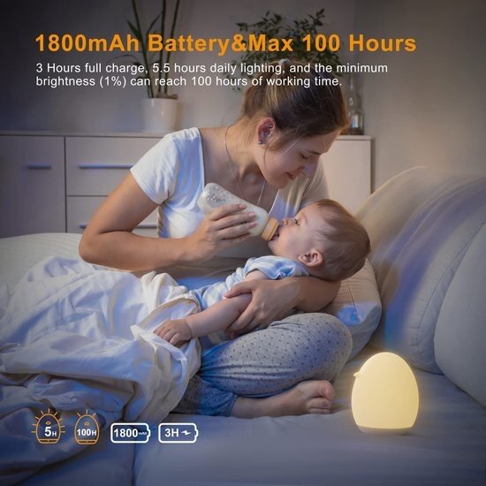 Igoods Igoods Smart Nachtlamp - Babylamp - Ledlamp Voor Kinderen - Multikleuren - Onbreekbaar