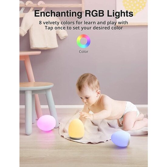 Igoods Igoods Smart Nachtlamp - Babylamp - Ledlamp Voor Kinderen - Multikleuren - Onbreekbaar