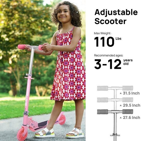 Igoods IGOODS Kinderstep - Kick Step - voor Jongens en Meisjes - Vanaf 3-12 Jaar - Wielen met LED-verlichting - Aluminium - Zwart