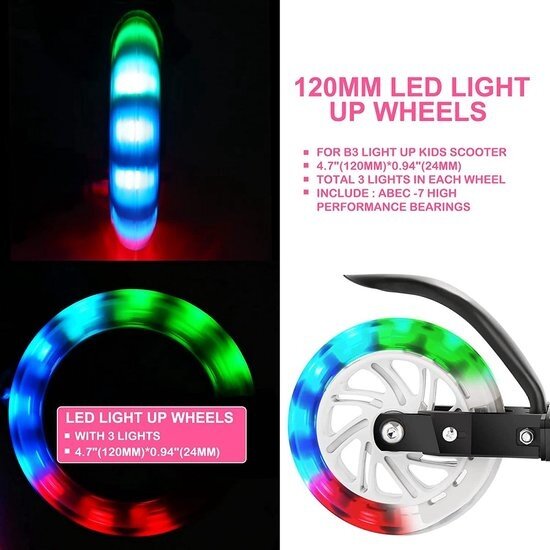 Igoods IGOODS Kinderstep - Kick Step - voor Jongens en Meisjes - Vanaf 3-12 Jaar - Wielen met LED-verlichting - Aluminium - Zwart