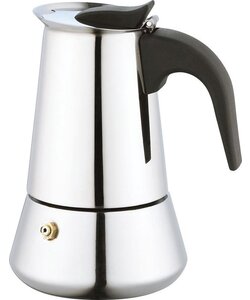 Igoods Koffiepot Italiaanse Espresso Maker INDUCTIE - 200ml - 4 kopjes - Moka Express Percolator 4 kops Roestvrijstaal - Palermo