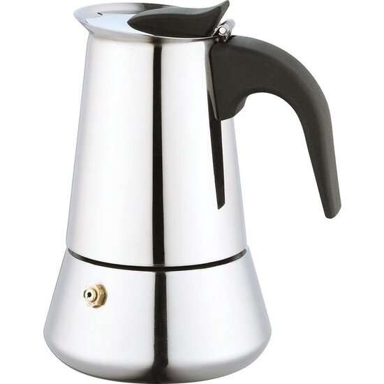 Igoods Igoods Koffiepot Italiaanse Espresso Maker INDUCTIE - 200ml - 4 kopjes - Moka Express Percolator 4 kops Roestvrijstaal - Palermo