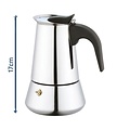 Igoods Igoods Koffiepot Italiaanse Espresso Maker INDUCTIE - 200ml - 4 kopjes - Moka Express Percolator 4 kops Roestvrijstaal - Palermo