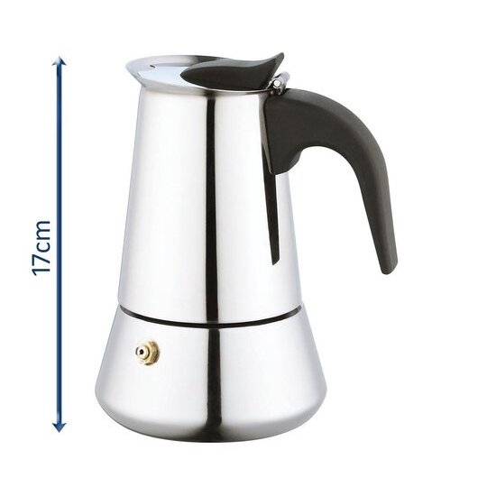 Igoods Igoods Koffiepot Italiaanse Espresso Maker INDUCTIE - 200ml - 4 kopjes - Moka Express Percolator 4 kops Roestvrijstaal - Palermo
