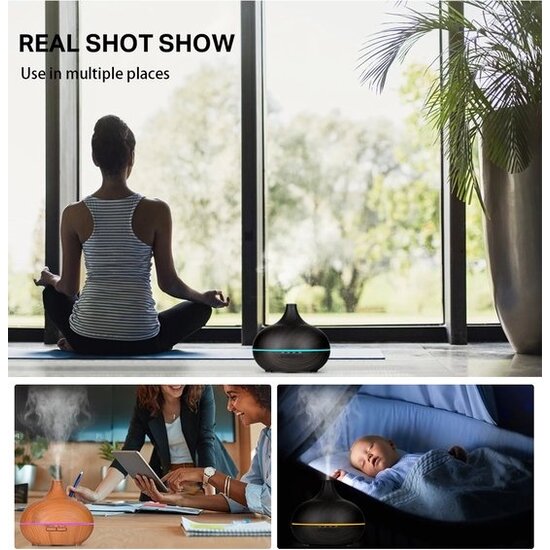 Igoods IGOODS - Aroma Diffuser - Donker bruin hout - 550ml