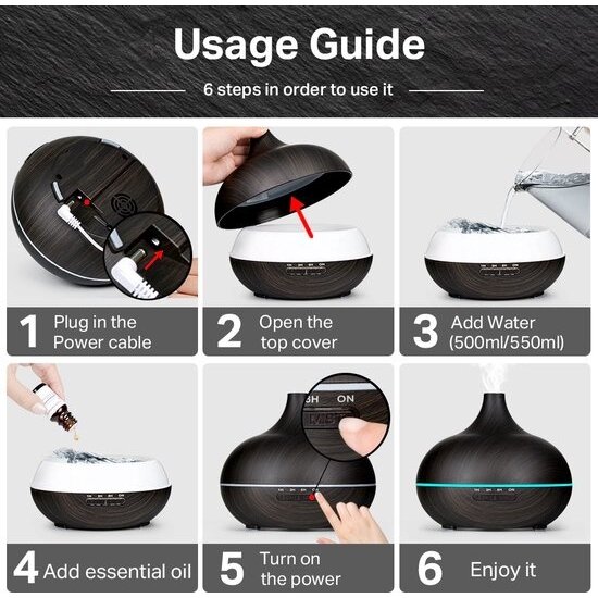 Igoods IGOODS - Aroma Diffuser - Donker bruin hout - 550ml