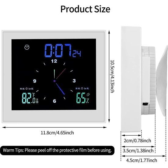 Igoods Igoods Badkamerklok - Waterdicht - Doucheklok - Siliconen zuiger - Wit - Temperatuur - Aftelfunctie