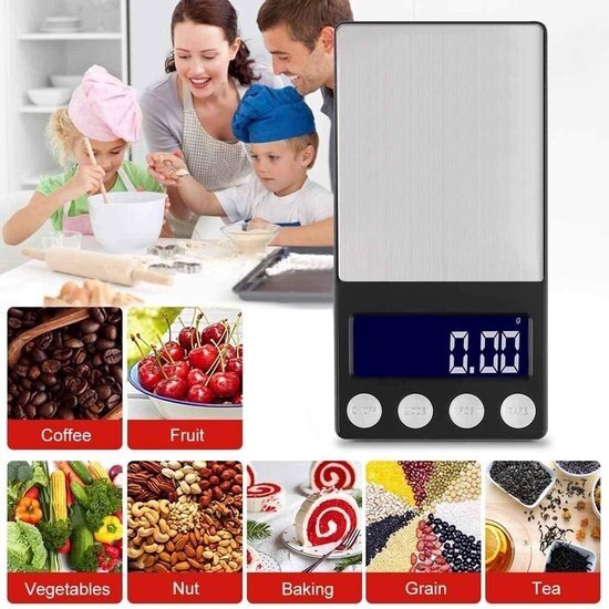 Imtex Imtex Digitale Precisie Keukenweegschaal - 200 g / 0,1 g - Van 0,1 tot 200 gram - Pocket Mini Scale - USB - Zwart
