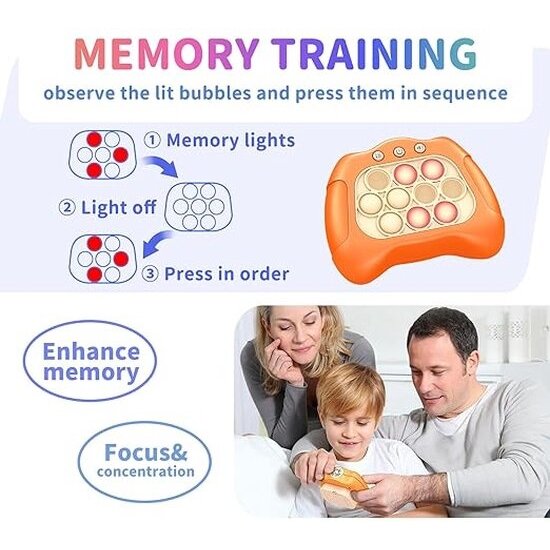 Igoods Igoods Pop It Spel - Anti-stress Pop-it Spel - Fidget Spel - Gameconsole - Concentratie en Motoriek - Geel