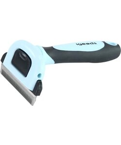Igoods Hondenborstel - Kattenborstel - Pluizenborstel - Dierenkam - Vermindert Haaruitval Tot 95% - Blauw