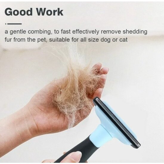 Igoods Igoods Hondenborstel - Kattenborstel - Pluizenborstel - Dierenkam - Vermindert Haaruitval Tot 95% - Blauw