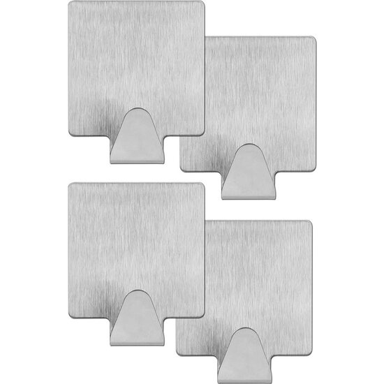 Igoods Igoods Ophanghaken - Handdoekhaakjes - Zelfklevend - Plakhaakjes - Wandhaken - RVS - 4 Stuks