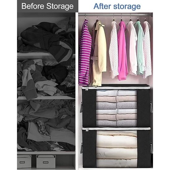 Igoods Igoods Opbertas - Vouwbare Opbertas - Opbergtas voor kleding - Met Rits en Handvat