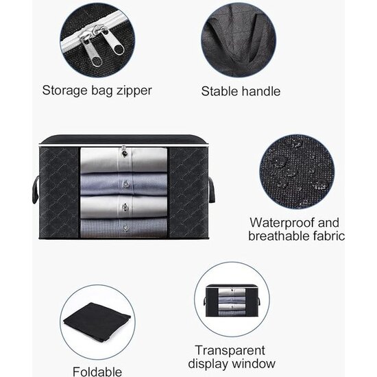 Igoods Igoods Opbertas - Vouwbare Opbertas - Opbergtas voor kleding - Met Rits en Handvat