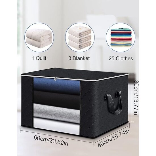 Igoods Igoods Opbertas - Vouwbare Opbertas - Opbergtas voor kleding - Met Rits en Handvat