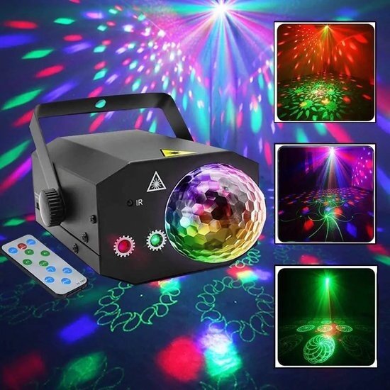 Igoods Igoods Discolamp - Feestverlichting - Disco Projector - Sfeerverlichting - Discobal - Stroboscoop - Partylight - Met Afstandsbediening