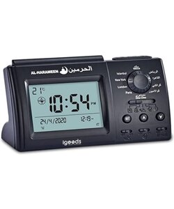 Igoods gebedsklok - Al-harameen azan klok - Athaan - Zwart - Alarm