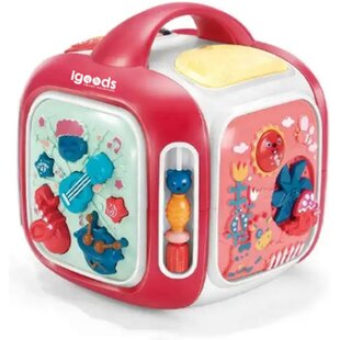 IGOODS 6-in-1 Activiteiten Kubus - Activity Center Baby - Activity Center - Baby Speelgoed - Kinder Speelgoed - Educatief Speelgoed-Baby Activiteiten Kubus - Educatief Babyspeelgoed - Roze