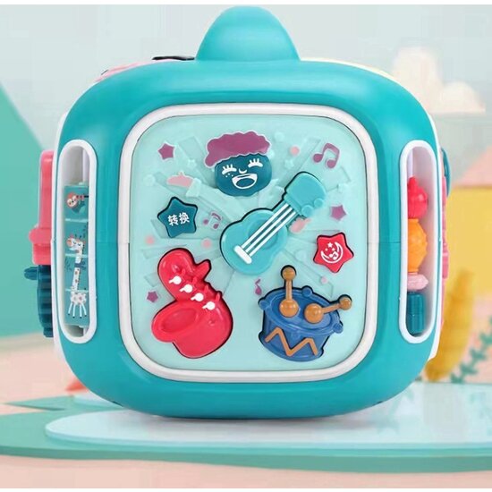 Igoods IGOODS 6-in-1 Activiteiten Kubus - Activity Center Baby - Activity Center - Baby Speelgoed - Kinder Speelgoed - Educatief Speelgoed-Baby Activiteiten Kubus - Educatief Babyspeelgoed - Roze