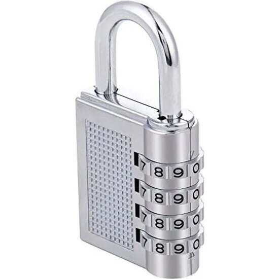 Igoods Igoods Combinatieslot - Hangslot - Cijferslot - Kofferslot - Cijferhangslot met 4 Cijfers - Universeel - Grijs