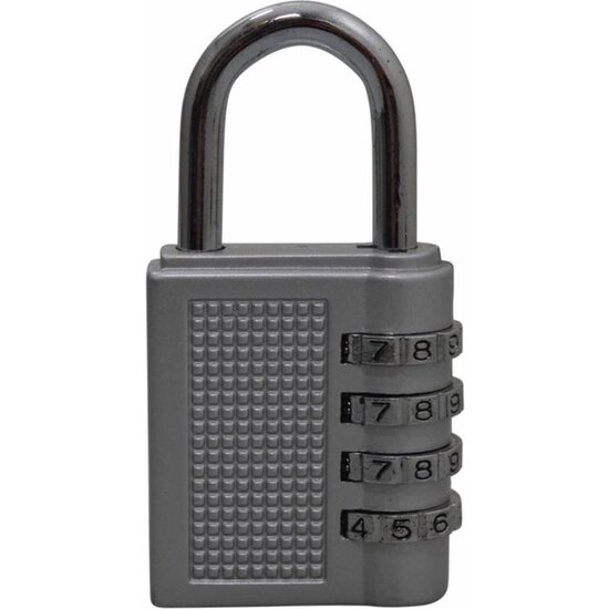 Igoods Igoods Combinatieslot - Hangslot - Cijferslot - Kofferslot - Cijferhangslot met 4 Cijfers - Universeel - Grijs