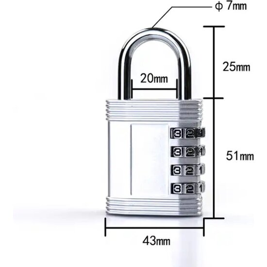 Igoods Igoods Combinatieslot - Hangslot - Cijferslot - Kofferslot - Cijferhangslot met 4 Cijfers - Universeel - Grijs