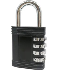 Igoods Combinatieslot - Hangslot - Cijferslot - Kofferslot - Cijferhangslot met 4 Cijfers - Universeel - Zwart