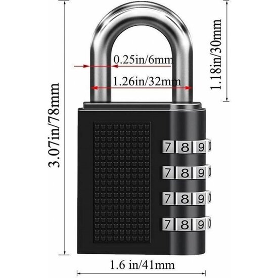 Igoods Igoods Combinatieslot - Hangslot - Cijferslot - Kofferslot - Cijferhangslot met 4 Cijfers - Universeel - Zwart
