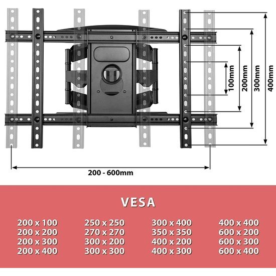Igoods Igoods TV Muurbeugel | Vaste TV Beugel | Tv's van 40 - 75 Inch | Maximaal 45.5KG | Universeel | TV Beugels Draaibaar En Kantelbaar