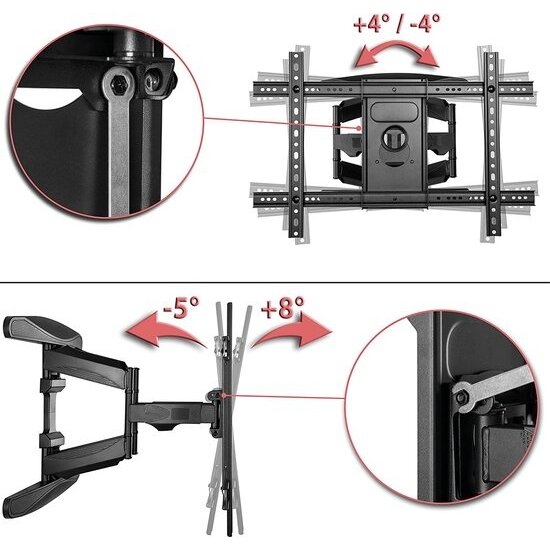 Igoods Igoods TV Muurbeugel | Vaste TV Beugel | Tv's van 40 - 75 Inch | Maximaal 45.5KG | Universeel | TV Beugels Draaibaar En Kantelbaar