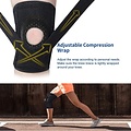 Igoods IGOODS Kniebandage - verstelbare neopreen kniebrace - Elastisch Verstelbaar Kniebandage - voor artritis, ACL en meniscus traan, open-patellastabilisator - patella stabilisator opening - one size - zwart