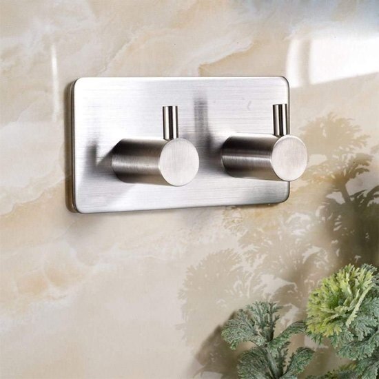 Igoods Igoods Handdoekhaakjes Zelfklevend - Badkamer & keuken - Handdoekhouder Zilver | 2 in 1
