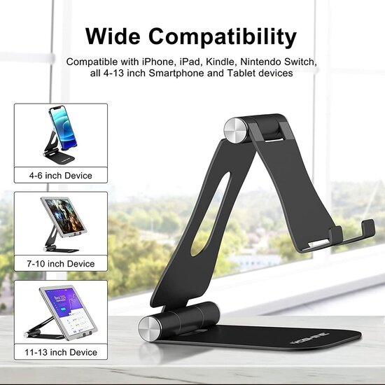 Igoods IGOODS - Vouwbare aluminium Telefoon - mini Tablet houder beugel - Foldable Stand