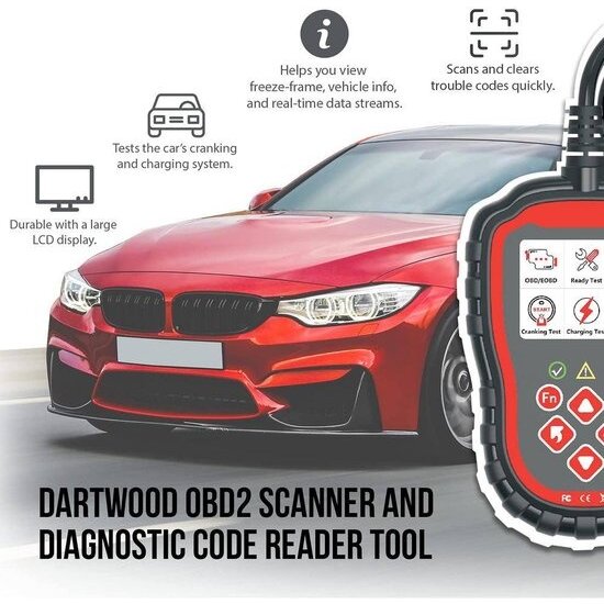 Igoods IGOODS OBD2 Scanner - OBD2 Scanner voor Auto - Storing Zoeken - Diagnosecomputer - Uitleesapparatuur - Plug & Play - Zwart