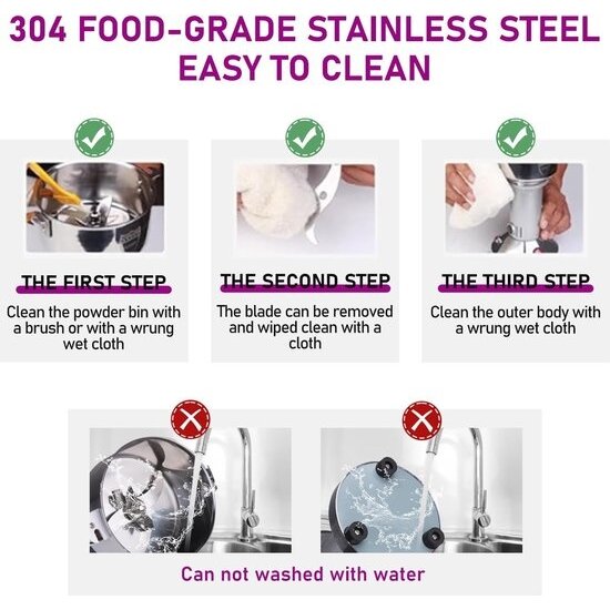 Royalty Line Royalty Line® FG21801 Kruidenmolen Elektrisch - Voor 150 gr - 850W - Graanmolen Elektrisch - Grinder - Specerijenmolen - RVSRoyalty Line® FG21801 Kruidenmolen Elektrisch - Voor 150 gr - 850W - Graanmolen Elektrisch - Grinder - Specerijenmolen - RVS