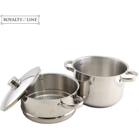 Royalty Line Stoompan - Couscous Pan - 14 Liter - Rijst en Groentestomer - Multisteamer Voor Alle Warmtebronnen - Couscoussier met Handgrepen - Rijst en Groentestomer Met RVS Deksel - RVS