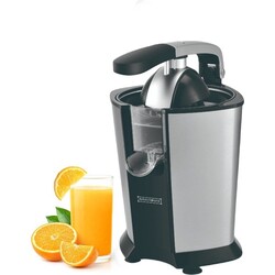 Royalty Line® CPE85 Citruspers Electrisch - Sinaasappelpers Elektrisch - Citrusjuicer Met 2 Perskegels - Citroenpers - RVS / Zwart