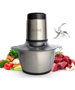 Royalty Line® MCE300 Elektrische Hakmolen - Groentesnijder - 1.8 Liter Kom XL - Chopper - 2 Snelheden - 300W Foodprocessor - RVS