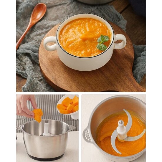 Royalty Line® MCE300 Elektrische Hakmolen - Groentesnijder - 1.8 Liter Kom XL - Chopper - 2 Snelheden - 300W Foodprocessor - RVS