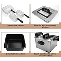 Royalty Line® DF4902 Frituurpan - 4.5 Liter - Grote Friteuse met 3 Manden - 2000W - Met Koude Handgrepen en Traploos Instelbare Temperatuurregelaar & Deksel Met Glas - RVS