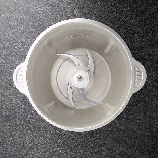 Royalty Line® MCE600 Elektrische Hakmolen - Groentesnijder - 3 Liter Kom XL - Chopper - RVS - 2 Snelheden - 600W - Foodprocessor Met RVS Kom - Mandoline - Hakmolen Elektrisch - RVS