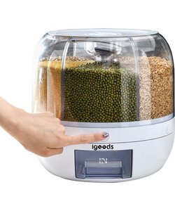 Igoods Voedselblik - Roterende Voedselblik - Dispenser - 360 Graden - 6 Vakken - BVA Vrij