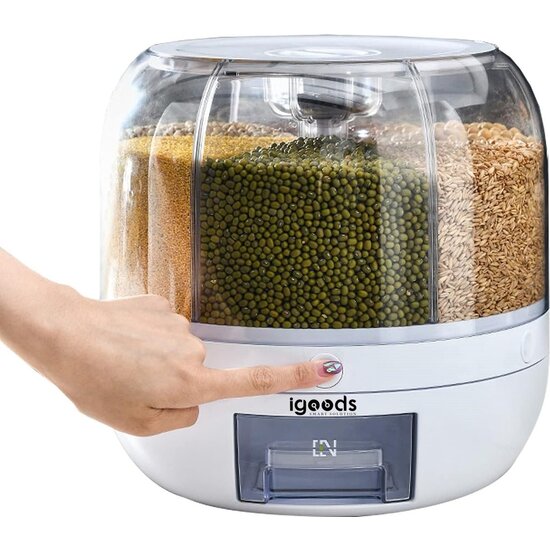 Igoods Igoods Voedselblik - Roterende Voedselblik - Dispenser - 360 Graden - 6 Vakken - BVA Vrij
