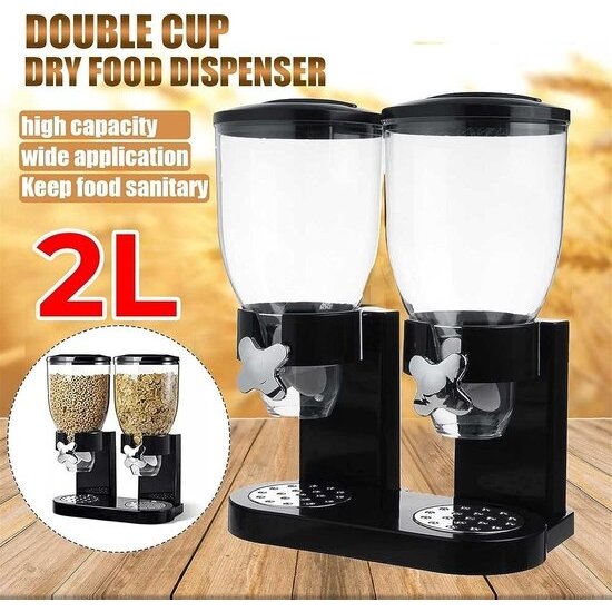 Igoods Igoods Ontbijtgranen Dispenser - Voorraadpotten - Voedselblik BPA Vrij - Cornflakes Opslag - 2 x 500 Gram